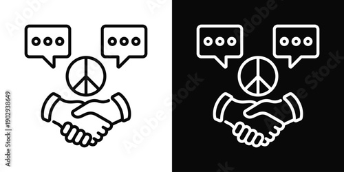 Conflict Resolution Icon White And Black Background Style