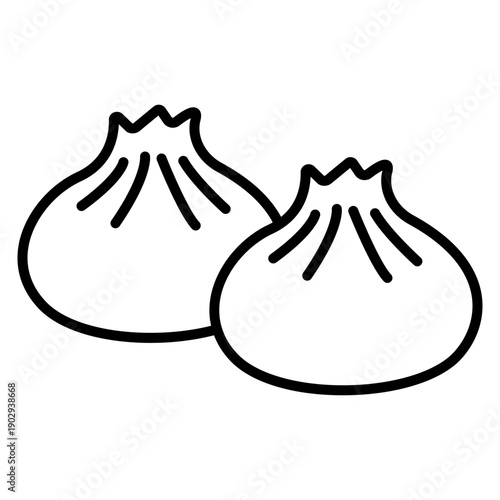 dumpling or gyoza line icon
