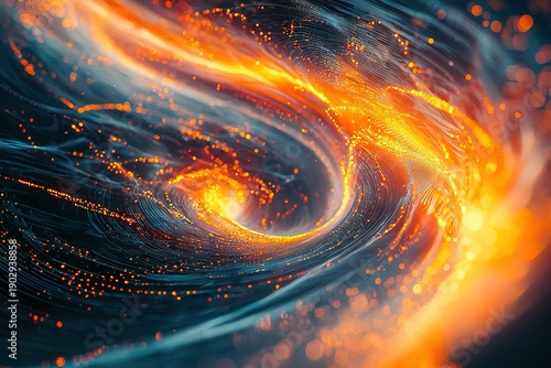 Abstract digital visualization generated from streaming clean energy data, vibrant colors.