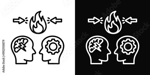 Personality Clash Icon White And Black Background Style