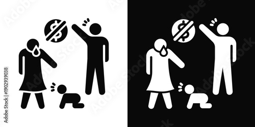 Ticket System Icon White And Black Background Style