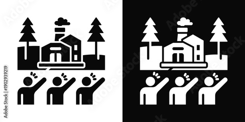 IT Policy Icon White And Black Background Style