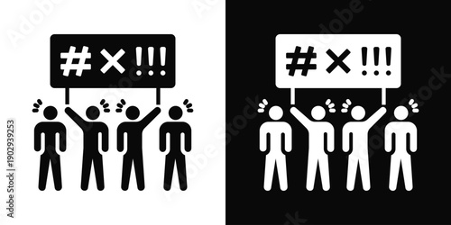 Escalation Icon White And Black Background Style