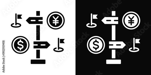 Call Logging Icon White And Black Background Style