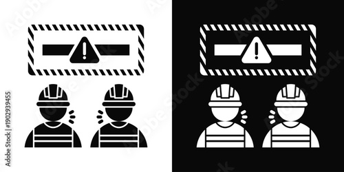 Technician Icon White And Black Background Style