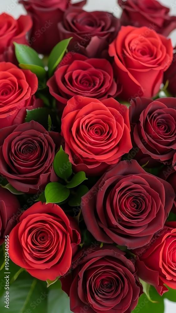 Obraz premium A beautiful bouquet of red roses in full bloom, a symbol of love and passion.