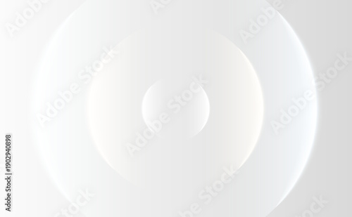 Abstract white gradient circle background with soft light rings