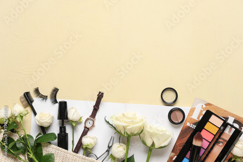 Composition with white rose...