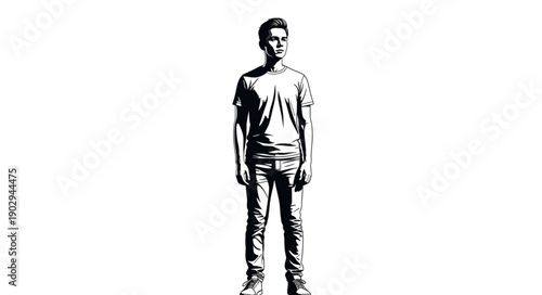 Young man standing confidently in casual clothing.