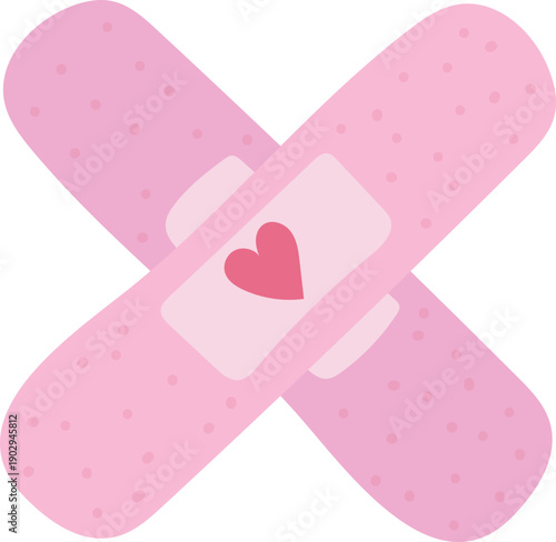 Band aid with love sign illustration