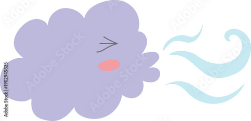 Windy clouds with breeze illustration