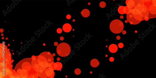 Abstract red glowing circles and light particles floating on a black background. The dynamic bokeh effect creates a sense of motion, energy, and depth,