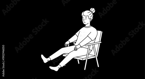 Woman sitting relaxed in a chair with eyes closed.