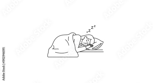 Person sleeping soundly on a pillow with Zzz symbols above.