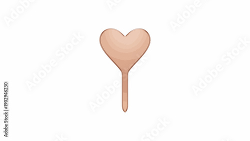 Elegant isolated rose gold heart shaped pick perfect for cake decorations or plant markers