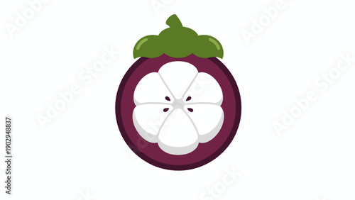 Delicious tropical mangosteen fruit vector illustration with vibrant colors and clean design