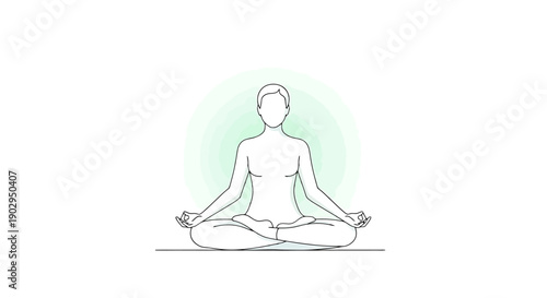 Person in Lotus Pose Meditating Calmly With Eyes Closed and Hands in Gyan Mudra Surrounded by Aura