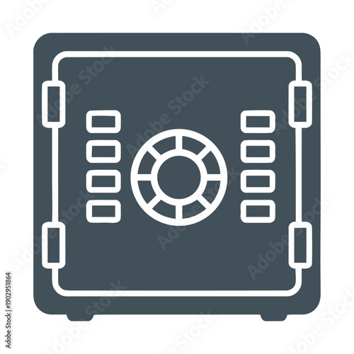 Safe Icon with Combination Lock Illustration.
