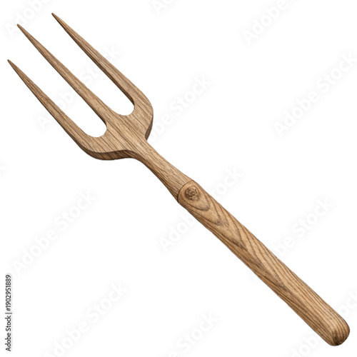 Natural wooden skewer with dual prongs for effortless food preparation