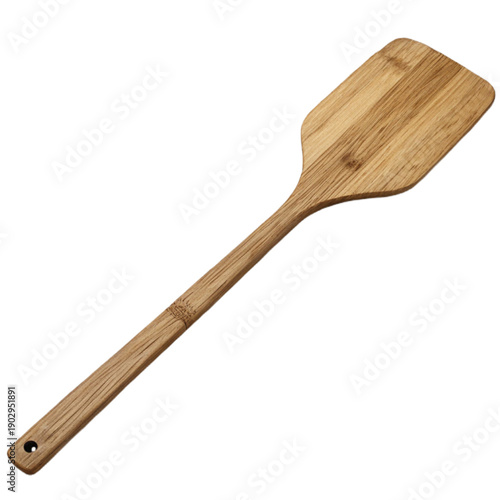 Flat wooden paddle skewer for cooking and serving food