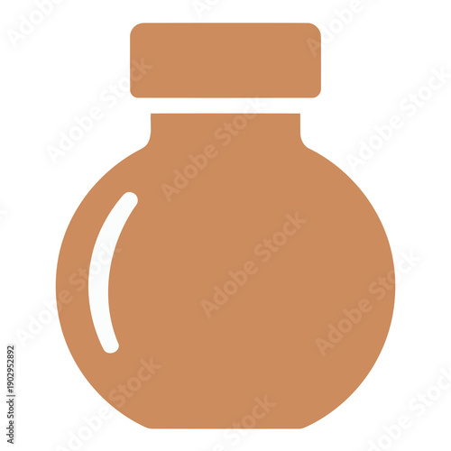 Simple Brown Glass Bottle with Cap.
