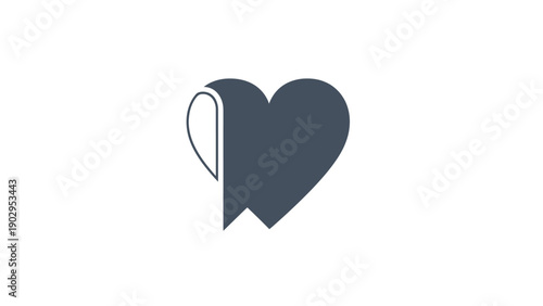Minimalist heart with bookmark icon representing favorite content saved for later viewing