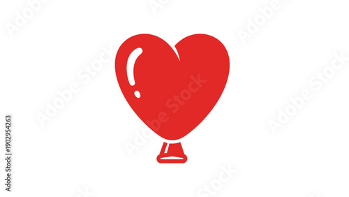 Vibrant red heart-shaped balloon icon symbolizing love affection and celebratory occasions design