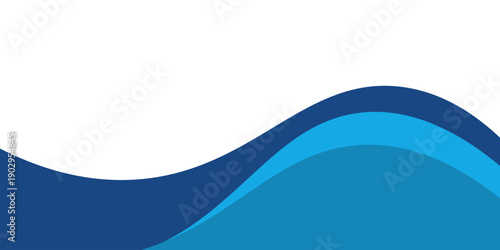 Blue and white business wave banner background, suitable for all fields.
