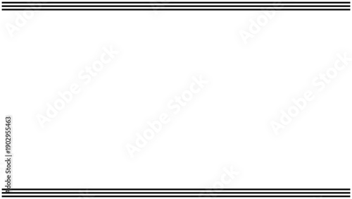 Thin Top and Bottom Line on White Background