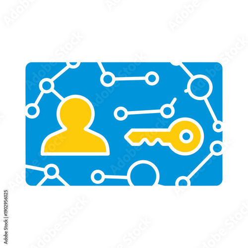User Authentication Key Icon Graphic Design.
