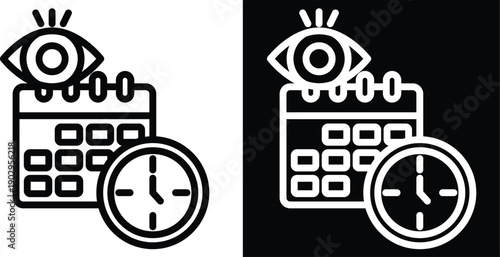 monitoring Two-tone version in black and white background