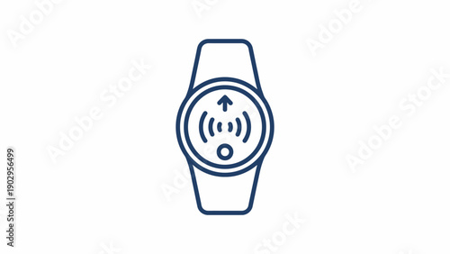 Wearable technology data upload icon modern smartwatch connectivity symbol design for digital