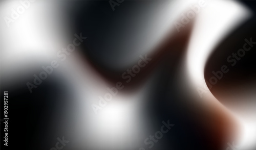 
Abstract liquid gradient background with blurred monochromatic waves. Organic fluid distortion art with black and white tones. Elegant monochromatic silk texture abstract illustration.
