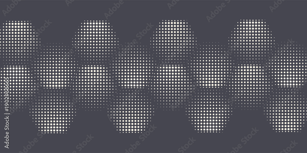 Fototapeta premium Halftone Hexagonal Pattern Vector Abstract Geometric Technology Background. Retro Colored Half Tone Hexagons Texture. Minimal Style Dynamic Tech Wallpaper. modern