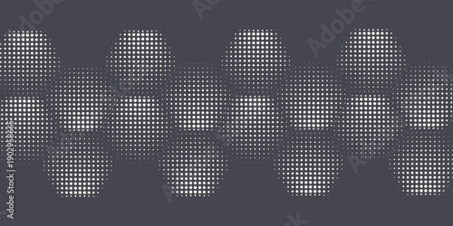Halftone Hexagonal Pattern Vector Abstract Geometric Technology Background. Retro Colored Half Tone Hexagons Texture. Minimal Style Dynamic Tech Wallpaper. modern
