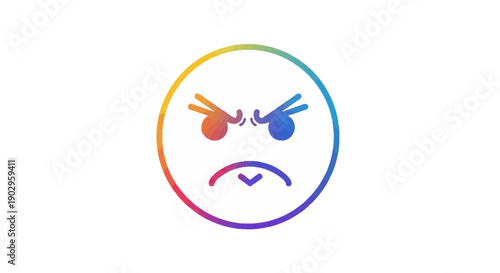 Vibrant angry emoji illustration expressing frustration and digital discontent with colorful