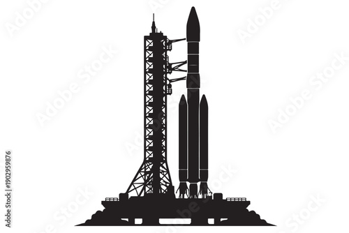 Launch Vehicle on Pad Silhouette Side View