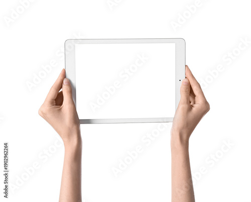Female hands with tablet co...