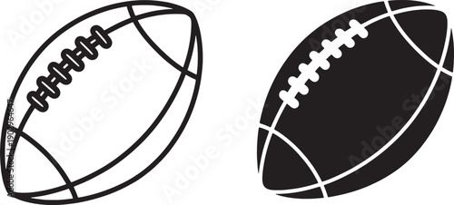 American football balls with white and black color schemes