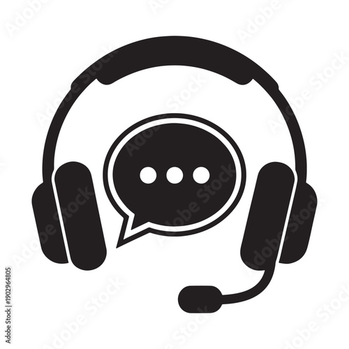 Customer support headset icon for communication and assistance services.