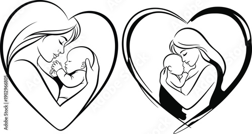 Two Heartwarming Scenes of Mother and Child Affection