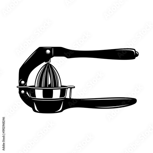Silhouette of a Lemon Squeezer Hand Press Vector Icon Citrus Juice Tool Illustration Isolated Black Shape on White Background