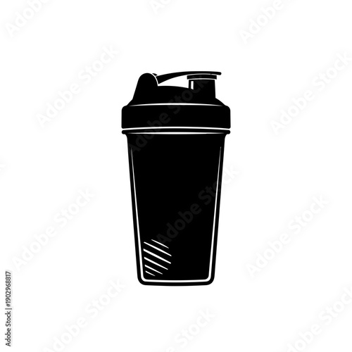 Wallpaper Mural Protein Shaker Bottle Silhouette Gym Drink Container Vector Illustration Fitness Icon Torontodigital.ca