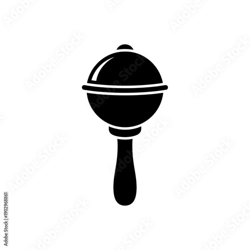 Baby Rattle Toy Silhouette Infant Shaker Vector Illustration Newborn Play Icon