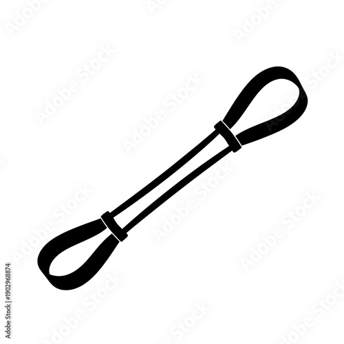 Resistance Band Silhouette Stretching Exercise Rubber Vector Illustration Home Workout Icon