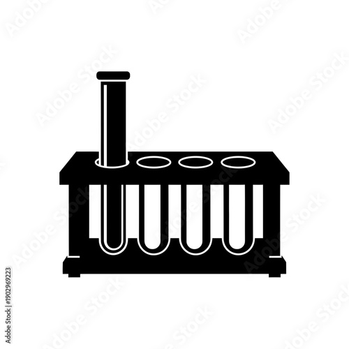 Laboratory Test Tube Silhouette Science Glassware Vector Illustration Chemistry Icon