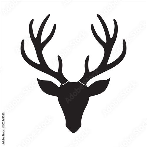 reindeer antlers silhouette vector icon