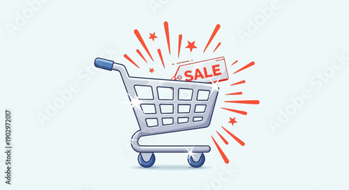 Exciting Sale Event with a Sparkling Shopping Cart for Discounted Products