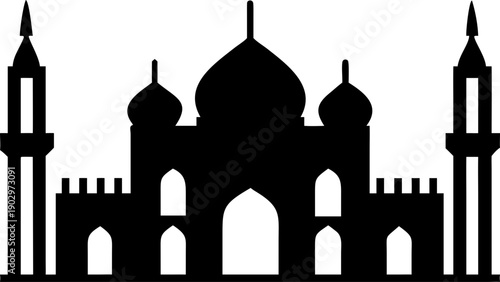 Islamic mosque architecture silhouette illustration