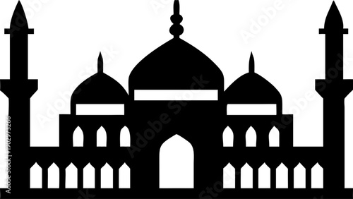 Majestic mosque architecture with domes and minarets